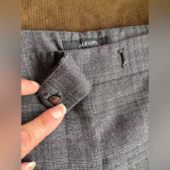 Alfani Gray & Purple Straight Leg Glen Plaid Dress Pants Slacks  SZ 8 Great Cond - Picture 6 of 10